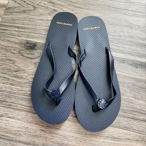 Tory Burch Flip Flops Navy 8M